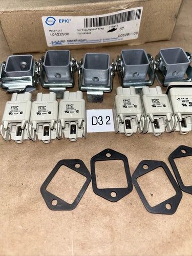 (5) 10422500 EPIC Heavy Duty Connector Housing &(5) H-A 4 BS (1) HA 4SS