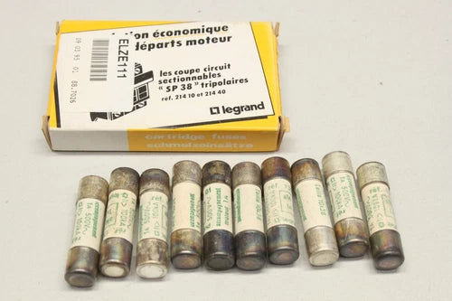 10x Legrand Cylinder Fuse 1A 500V 10 x 38 ELZE111 13001
