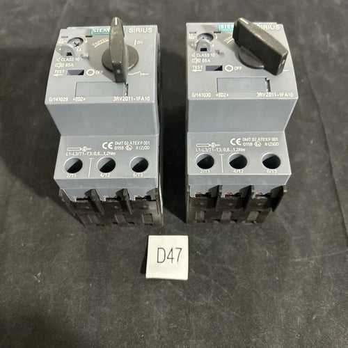 (2) Siemens, 3RV2011-1FA10, CIRCUIT BREAKER    NNB Fast Shipping!+ Warranty