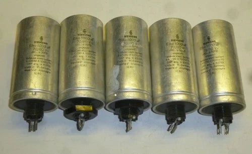 5 St. Kondensator Siemens 1000 ?F 70/80 Volt