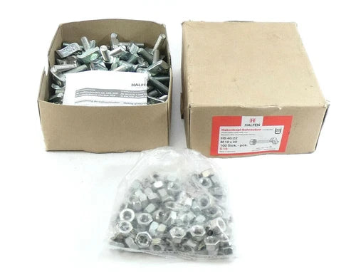 100 St¨¹ck HALFEN Hakenkopf-Schrauben mit Mutter | HS 40/22 | M10x40 | S16 | NEU