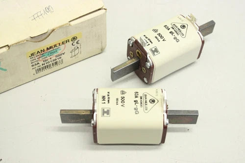 2x JEAN M¨¹LLER N1013818 63A 500V NH1 NH Sicherungseinsatz 4029155625933 OVP