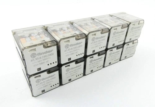 10x FINDER 62.33.8.230.0300 (16A 250VAC 230VAC) PLUG IN RELAYS - set of 10
