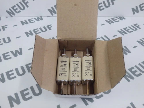3NE4118 - SIEMENS - 3NE4 118 / Sitor Lotto Da 3 Fusibili 63A 1000VAC Nuovo