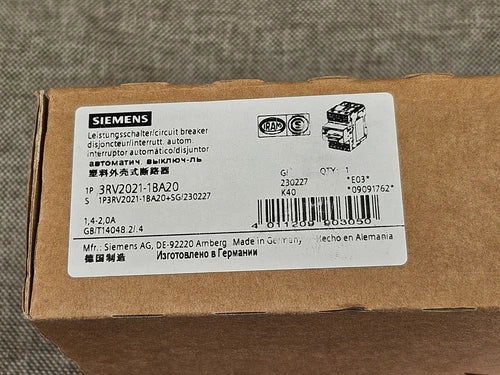 Siemens 3RV2021-1BA20 NEW