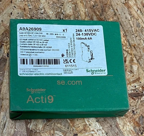Schneider Electric - A9A26909 - Acti9 Auxiliary Contact 2 C/O 24-415VAC 24-130VD