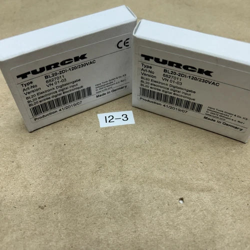 (2) Turck BL20-2DI-120/230VAC BL20 Electronic Input Module 120/230V AC (6827011)
