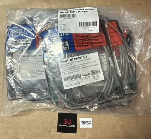 (10) Tripp Lite CAT6 Gigabit Snagless Molded Cross-Over Patch Cable 7¡¯ N210007GY