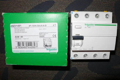 INTERRUPTEUR DIFFERENTIEL 4POL 100A 30mA A SI SCHNEIDER ELECTRIC A9Z31491 MERLIN