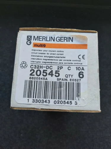 1 SCATOLA x 6 PEZZI MERLIN GERIN MULTI9 C32H-DC 2P C10A 1 SCATOLA x 6 PEZZI