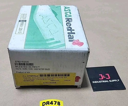 *BRAND NEW* Asco EF8215G020 Solenoid Valve 1/2" Pipe 110/120V 50/60Hz + Warranty