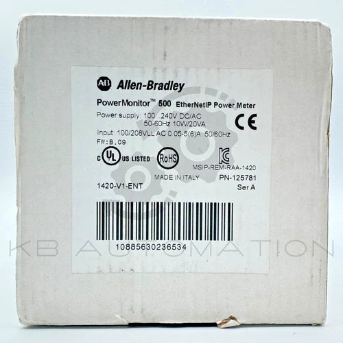 1420-V1-ENT PowerMonitor 500 Leistungsmesser, comunicações EtherNet/IP e Modbus TCP/IP