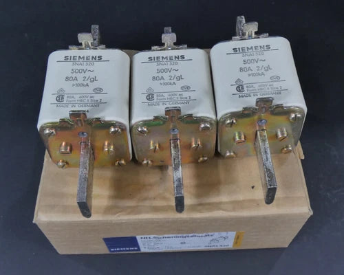 3 St¨¹ck Siemens 3NA1 320 NH-Sicherungseinsatz | Gr. 2 | 80A | 500V ~ | NEU