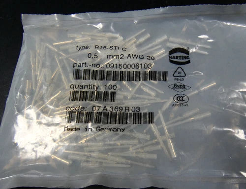 100 St¨¹ck | Harting | 09150006103 | Kontaktstift | 0,5 mm? | AWG 20