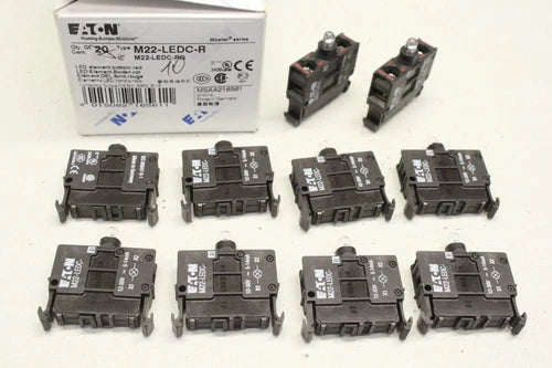 10x EATON Lampenfassungsblock Leuchtelement M22-LEDC-R OVP
