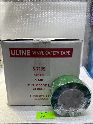** New Uline Green Industrial Safety Tape S-7195 2¡±X 36 yds (Qty Of 24)#