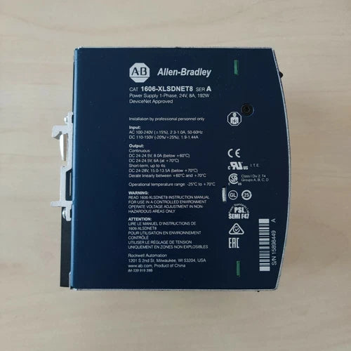 Fonte de alimentação de desempenho 1606-XLSDNET8 (para DeviceNet), saída: 24-24,5 V DC, 8 A