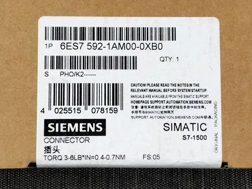 New Siemens 6ES7592-1AM00-0XB0 6ES7 592-1AM00-0XB0 SIMATIC S7-1500