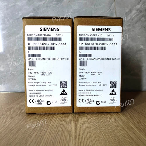 NEW SIEMENS 6SE6420-2UD17-5AA1 MICROMASTER 420 6SE6 420-2UD17-5AA1 0.75KW