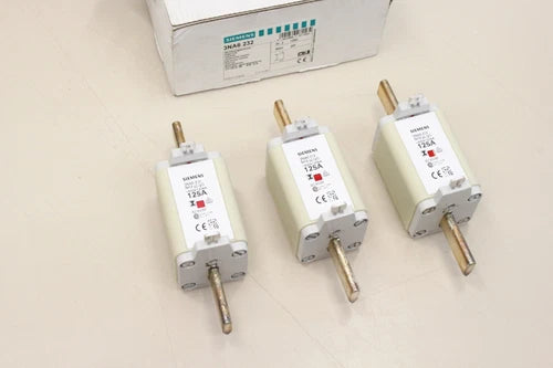 3x SIEMENS 125A 500V 120kA NH Sicherung 3NA6232 NEU