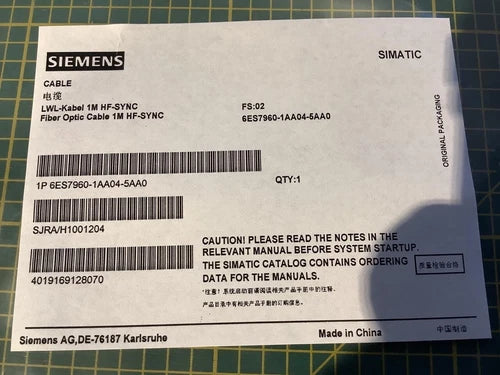 6ES79601AA045AA0 - SIEMENS - 6ES7960-1AA04-5AA0 FO 1M cable NEW