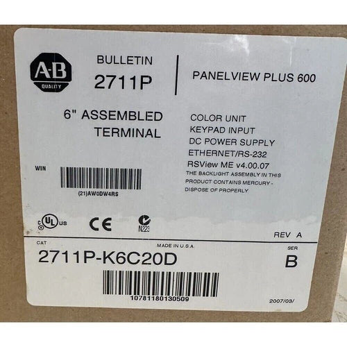 1PC New PanelView Plus 600 AB 2711P-K6C20D Key Panel #YF