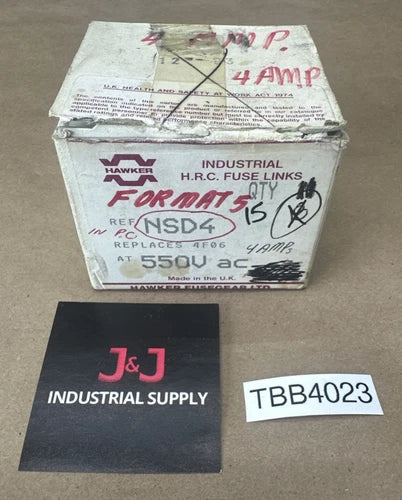 (15) NEW OPEN BOX- Hawker NSD4 Industrial HRC Fuse Links 4A 550VAC || WARRANTY
