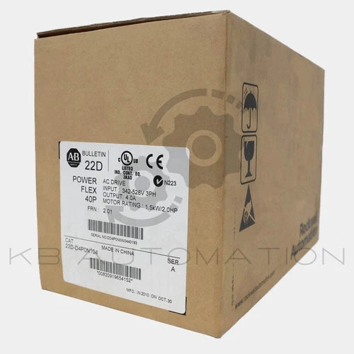 22D-D4P0N104 Allen-Bradley PowerFlex 40P AC Drive, 380-480V, 4A bei 1,5kW (2PS)