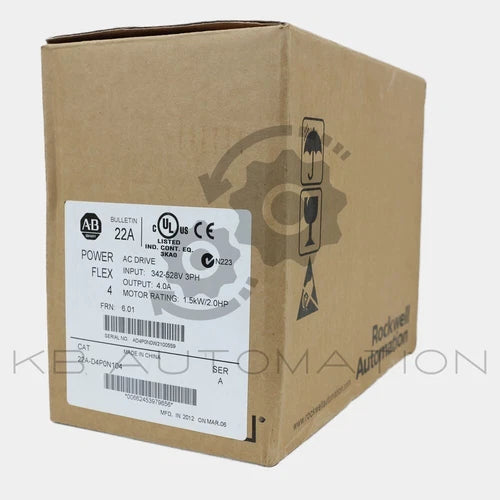 22A-D4P0N104 PowerFlex 4 unidades CA, 3PH, 380-480V, 4 amperes, 1,5 kW (2HP), quadro A