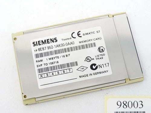 Siemens 6ES7952-1AK00-0AA0 6ES7 952-1AK00-0AA0 Memory Card 1MB
