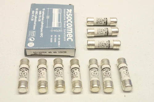 10x SOCOMEC 60120004 10x38 4A gG 500V Zylindersicherung 60120004 OVP