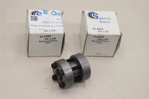 2x BLOCO DE SISTEMA KLMM 20x50 Spannsatz Anel de fixação de acoplamento OVP