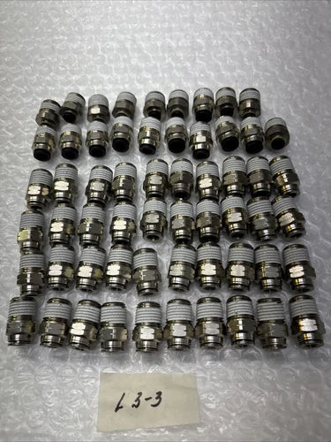** New (Lot Of 29) 1/4" Tube ¡Á 1/4" Male Nickel Plated Brass Connector #