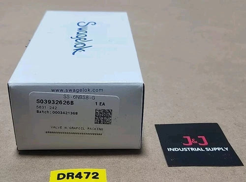 *BRAND NEW* Swagelok SS-6NBS8-G Needle Valve w/ Grafoil Packing 1/2" + Warranty!
