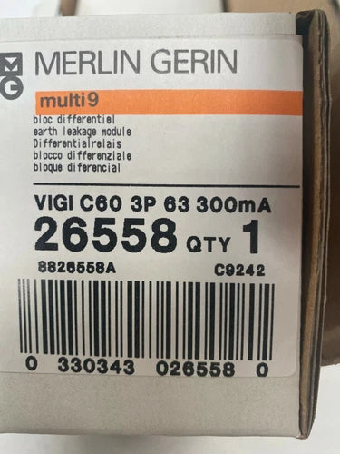 1pc x Merlin Gerin Schneider multi 9 vigi c60 26558 3p 63 300mA