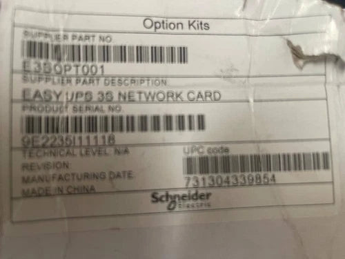 Schneider Electric E3SOPT001 EASY UPS 3S NETWORK CARD