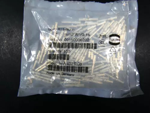 100 St¨¹ck | Harting | 09150006202 | Kontaktstift | 1 mm? | AWG 18