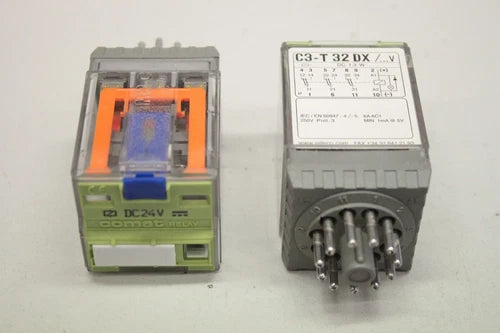 2x COMAT  C3-T 32 DX/.... DC 24V Relais  C3-T32DX/V