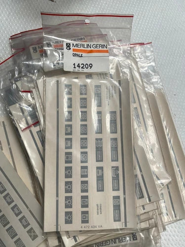 25 Saquetas de 10 folhas pc x Merlin Gerin Schneider 14209 OPALE autocolantes Tableau