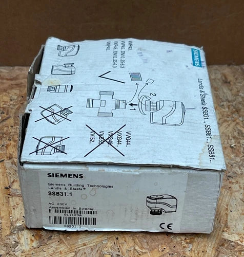 Siemens - SSB31.1 - Electromotoric Valve Actuator, 200N, 5.5mm Stroke, 230VAC