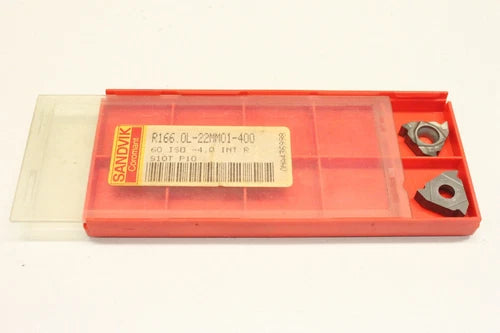 2x SANDVIK R166.0L-22MM01-400 60 ISO-4,0 INT R S10T P10 Gewindeschneidplatten