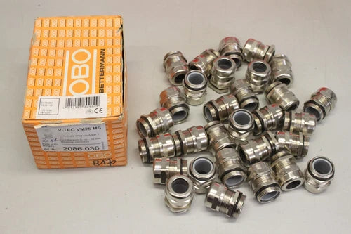 30x OBO BETTERMANN Kabelverschraubung, , M25,Messing 2086036