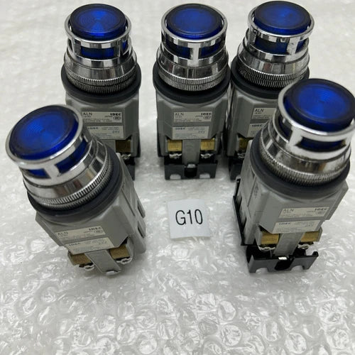 (5) IDEC ALN BLUE LED Illuminated Switch Push Button Fast Shipping!+ Warranty