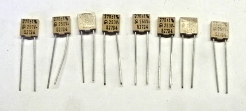 8 x Kondensator  Jahre Glimmer 270 pF  250 Volt 1 %   / LF RA400