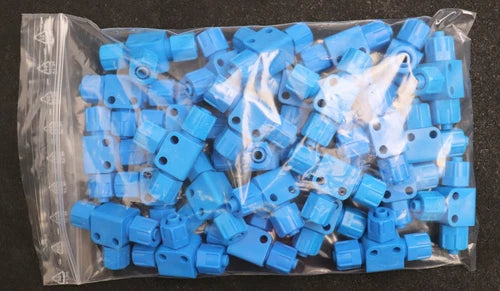 28x T-Einschraubverschraubung Kunststoff blau f¨¹r Schlauchgr??e 6mm unbenutzt