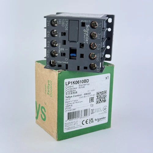 Schneider Electric LP1K0610BD TeSys K 3-Pole Contactor, 6A, 24V DC Coil,