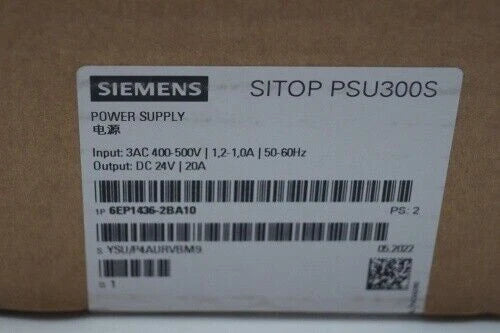 New Siemens 6EP1436-2BA10 6EP1436-2BA10 Sitop PSU300S Power Supply