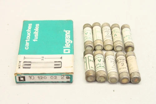 10x 罗格朗 10 120 02 2A 380V 8,5x31,5 Zylindersicherung sicherung 1012002 OVP