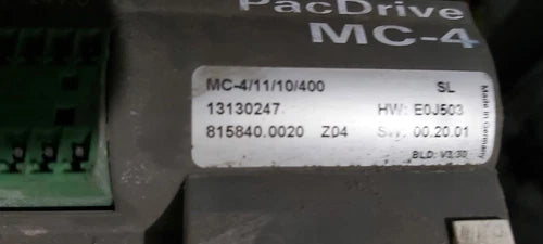 MC-4 MC-4/11/10/400 ELAU SCHNEIDER ELECTRIC PAC DRIVE HW E0J503 SW 00.20.01