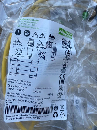 15 unidades x Cabo MURR ELEKTRONIK 7000-40021-0240060 M12